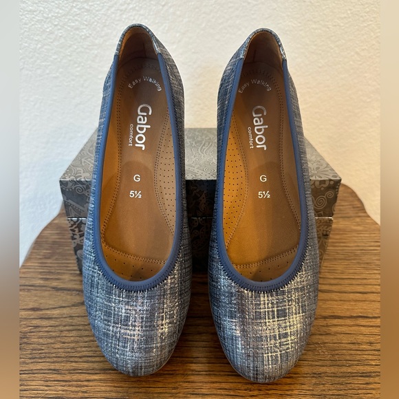 Gabor Blue and Silver Plaid Ballet Flats Size 5.5 EUC - Picture 10 of 12